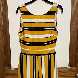 Striped Yellow and Black Sleeveless Dress